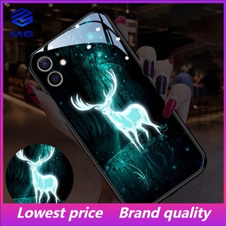 Mg TIKTOK เคสโทรศัพท์มือถือ LED ลายกวาง ดวงจันทร์ สําหรับ iPhone 14Promax 14Pro 13 13Pro 13Promax 12ProMax 11 7plus 8plus XR XS X XSMAX 11ProMax 11pro 12 12pro 7 8