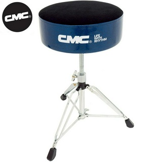 CMC® CM-DT900 / SEAT900 (สีน้ำเงิน) เก้าอี้กลอง เบาะกลม หุ้มด้วยกำมะหยี่ด้านบน แบบปรับเกลียว ขาตะเกียบคู่ อย่างดี