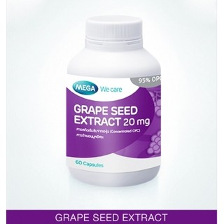 Mega we care Grape seed Extract 20mg 60s เมก้า เมล็ดองุ่น exp.07/24