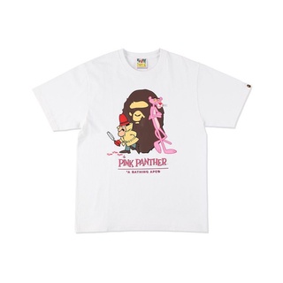 [S-5XL]เสื้อยืดแขนสั้นลําลอง ผ้าฝ้าย พิมพ์ลาย Pink Panther Ape Head แฟชั่นคู่รัก สําหรับผู้ชาย และผู้หญิง