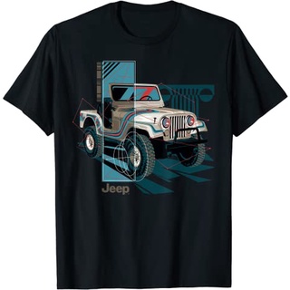 เสื้อยืดผ้าฝ้ายพรีเมี่ยม เสื้อยืด พิมพ์ลาย Jeep Wrangler สําหรับผู้ใหญ่