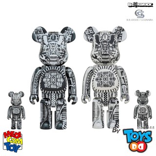 Be@rbrick HR Giger X Soroyama White Chrome &amp; Black Chrome Set 400% &amp; 100%