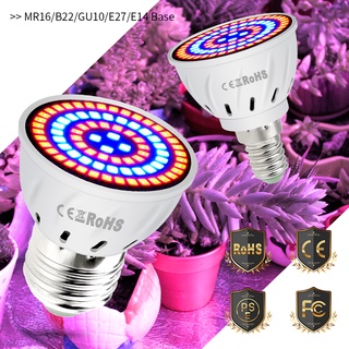 หลอดไฟสเปกตรัม LED E27 220V E14 MR16 GU10 48 60 80 ดวง สําหรับปลูกพืชอวบน้ํา