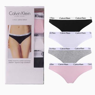 Calvin Klein Womanกางเกงในผู้หญิง CK 1กล่อง 3ตัว กางเกงในแบรนด์แท้100% เนื้อผ้าฝ้ายใส่สบาย สีและแบบตามภาพ สินค้าพร้อมส่ง