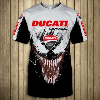 เสื้อยืด พิมพ์ลาย Ducati DIAVEL Never stop Design Number 2 US 3D สําหรับผู้ชาย ไซซ์ S-5XL