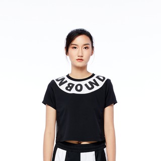 UNBOUND เสื้อครอป แขนสั้นหญิง โลโก้สะท้อนแสงได้ รุ่น CLEO CROPPED TOP