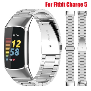 สายนาฬิกาข้อมือสมาร์ทวอทช์ สเตนเลส โลหะ กันน้ํา ทนทาน สําหรับ Fitbit Charge 5