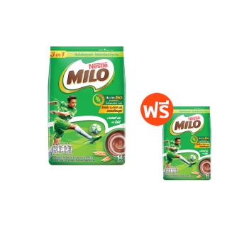 [ 1 แถม 1 ] MILO 3 in 1 x 1 แพ็ค 14 ซอง แถม สูตรไม่มีน้ำตาล 1 แพ็ค