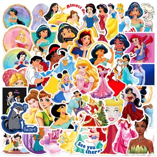 ❉ Beautiful Disney Princess Series 01 สติ๊กเกอร์ ❉ 50Pcs/Set Q Cartoon Princess DIY Fashion Luggage Laptop Skateboard Doodle สติ๊กเกอร์