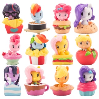 โมเดลโพนี่ 12 ตัว  ม้าโพนี่ my little pony เซตขนมหวาน