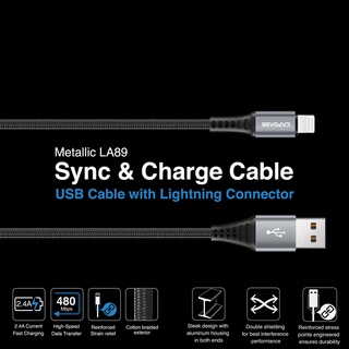 Capdase Metallic Sync &amp; Charge L-pin LA89 to USB Cable