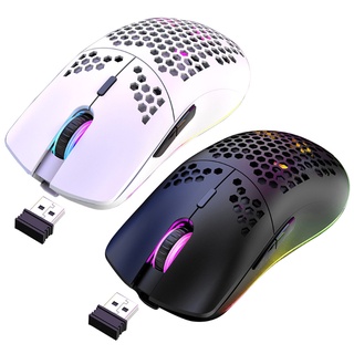 R* XYH80 เมาส์เกมมิ่งไร้สาย แบบกลวง 2 4GHz 4 เกียร์ 3200 DPI ไฟ RGB สําหรับคอมพิวเตอร์ แล็ปท็อป