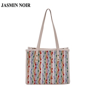 Jasmin NOIR กระเป๋าถือ กระเป๋าสะพายไหล่ ผ้าขนสัตว์ แฟชั่นเรียบง่าย สําหรับสตรี