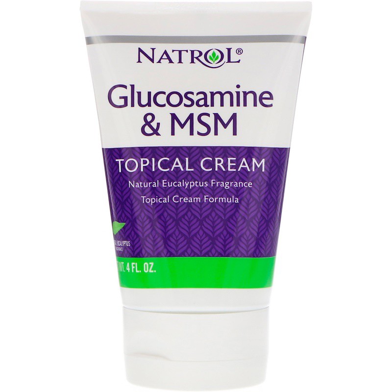 💘พร้อมส่ง ของแท้ 💘 Natrol  Glucosamine & MSM, Topical Cream กลูโคซามีนครีม 4 oz ช่วยข้อต่อกระดูกอ่อน