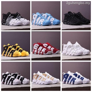 ♕㍿【AIR Sneaker】Nike Air More Uptempo Big AIR Pippen รองเท้าบาสเก็ตบอลผู้ชายและผู้หญิงรองเท้าร่วมสีดำและสีขาวรองเท้าลำลอง