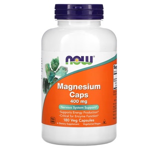 แมกนีเซียม Magnesium Caps, 400 mg, 180 Veg Capsules NOW Foods