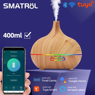 Smatrul Tuya เครื่องฟอกอากาศความชื้น น้ํามันหอมระเหย อัลตราโซนิก 400 มล. มีไฟ LED