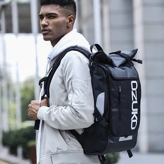 OZUKO Fashion Men Laptop Travel Backpack Waterproof College Student Schoolbag for Teenager