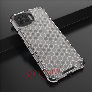 เคสสำหรับ OPPO A93 2020 Case พลาสติกแบบแข็ง Shockproof Honeycomb Clear Phone Casing OPPO A93 OPPOA93 Back Cover