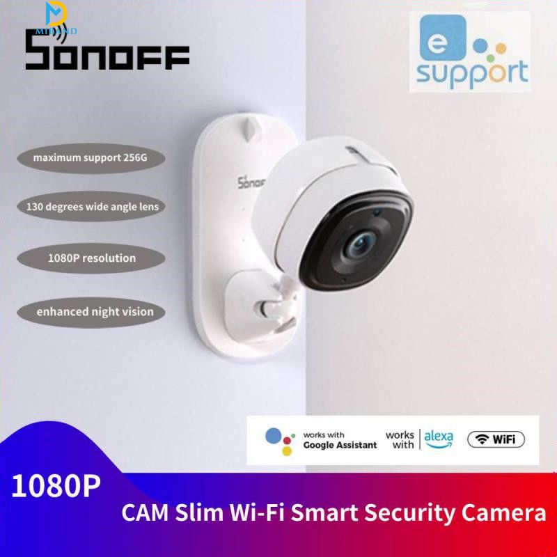 Sonoff Cam Slim WiFi กล้องวงจรปิด กล้องวงจรปิดไร้สาย กล้องรักษาความ1080P HD Camera  ล้านพิกเซล กลางแ
