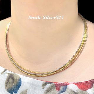สร้อยคอโช๊คเกอร์เงินแท้ 5 สาย 3 กษัตริย์