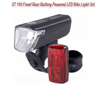 ST 110 Front Rear Battery Powered LED Bike Light Set ไฟหน้า ไฟท้ายจักรยาน LED แบบใช้แบตเตอรี่ รุ่น ST 110