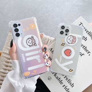 สำหรับ เคส oppo A17K Reno 8T 8 8Z A78 A57 A77 5G A77s A17  5G A76 Reno7 7Z 5G A95 Reno6Z A16 A74 5G 4G A54 A94 A15s Reno 5 5G A15 A93 Reno 4 A53 A52 A92 A12 A3s A12E A5s A7 F9 A5 2020 A9 2020 A31 2020 Reno 3 Reno 2 2F A91เคสใส TPU กันกระแทก ลายการ์ตูนน่าร