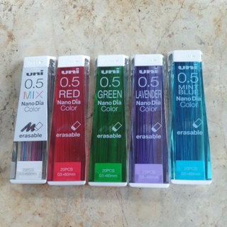 ใส้ดินสอกดสี Uni ขนาด0.5 สีแดง,ฟ้า,ม่วง,เขียว และMix คละสี