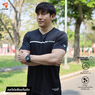 เสื้อกีฬา FlexUp T-Shirt Antibac รุ่น ORIGIN BF#8 คอกลมพิเศษ - FPO02