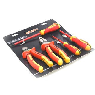 KENDO 85136 ชุดคีม+ไขควง VDE 5 ตัวชุด (กันไฟ) KENDO 85136 Pliers Set + 5 VDE Screwdrivers Set (Fireproof)