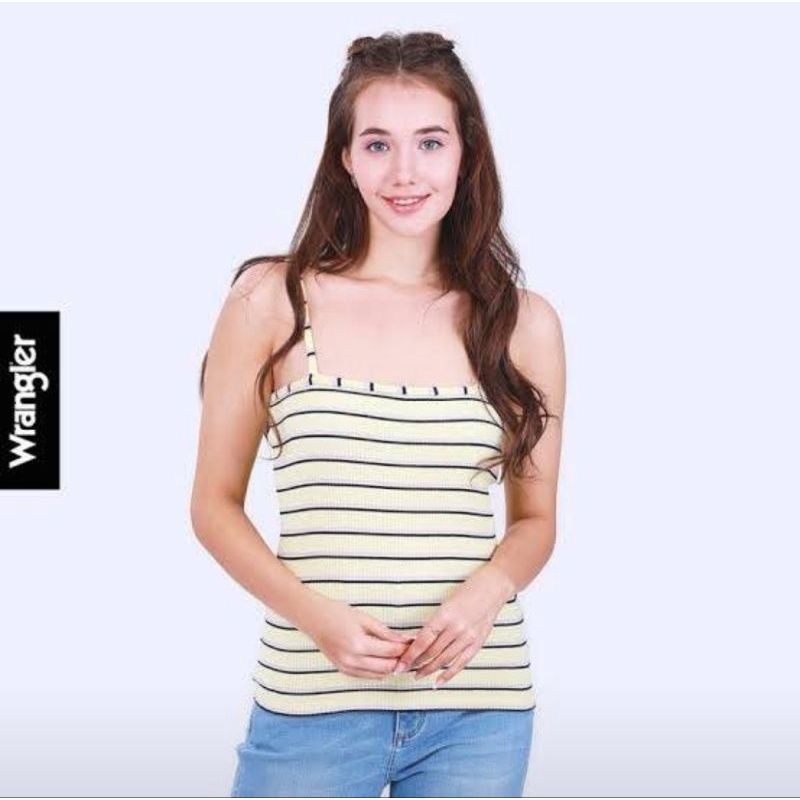 Wrangler แท้ 100%  ขายชน shop คอลเลคชั่นใหม่  รุ่น WR W1023102 สีเหลือง  เสื้อเกาะอก ผ้านิ่มยืดได้เย