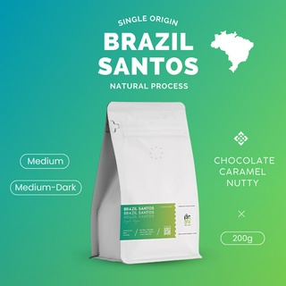 Brazil Santos - Natural process เมล็ดกาแฟคั่วอาราบิก้า คั่วใหม่คัดเมล็ด พร้อมบริการบดฟรี