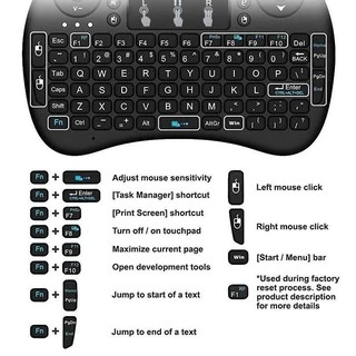 เม้าส์คีย์บอร์ดมินิไร้สายคอมโบ Mini Wireless Keyboard คีย์บอร์ดไร้สายมินิ มีพิมพ์ภาษาไทย เรืองแสงได้ 3สี ฟังก์ชั่นทัชแพด