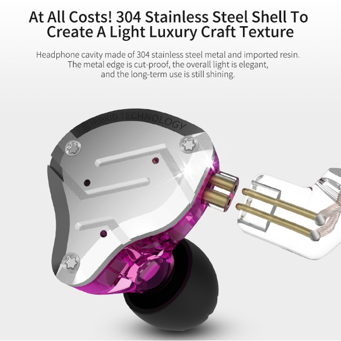 KZ ZS10 PRO หูฟัง in-ear Hybrid 5 ไดร์เวอร์ [รับประกัน 6 เดือน]