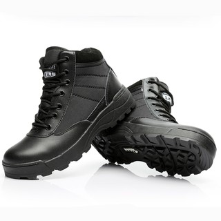 SWAT Tactical Boots รองเท้าจู่โจมทะเลทรายกลางแจ้งรองเท้าบู๊ตกันลื่นทหารตำรวจ