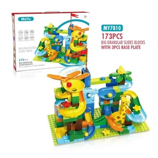 MoYu Building Blocks Funny Track Big Granular Slides Blocks ตัวต่อจัมโบ้รางลูกแก้ว 173pcs.