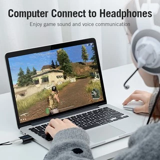 Vention USB ซาวน์การ์ด และตัวแยกซาวน์การ์ด เสียงสเตอริโอ และไมค์ ขนาด 3.5 มม อะแดปเตอร์เสียง USB