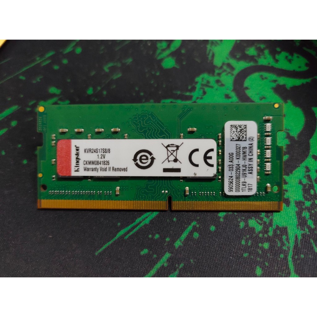 RAM NOTEBOOK KINGSTON VALUE 8GB (8GBx1) DDR4/2400  (KVR24S17S8/8) ***มือสอง***