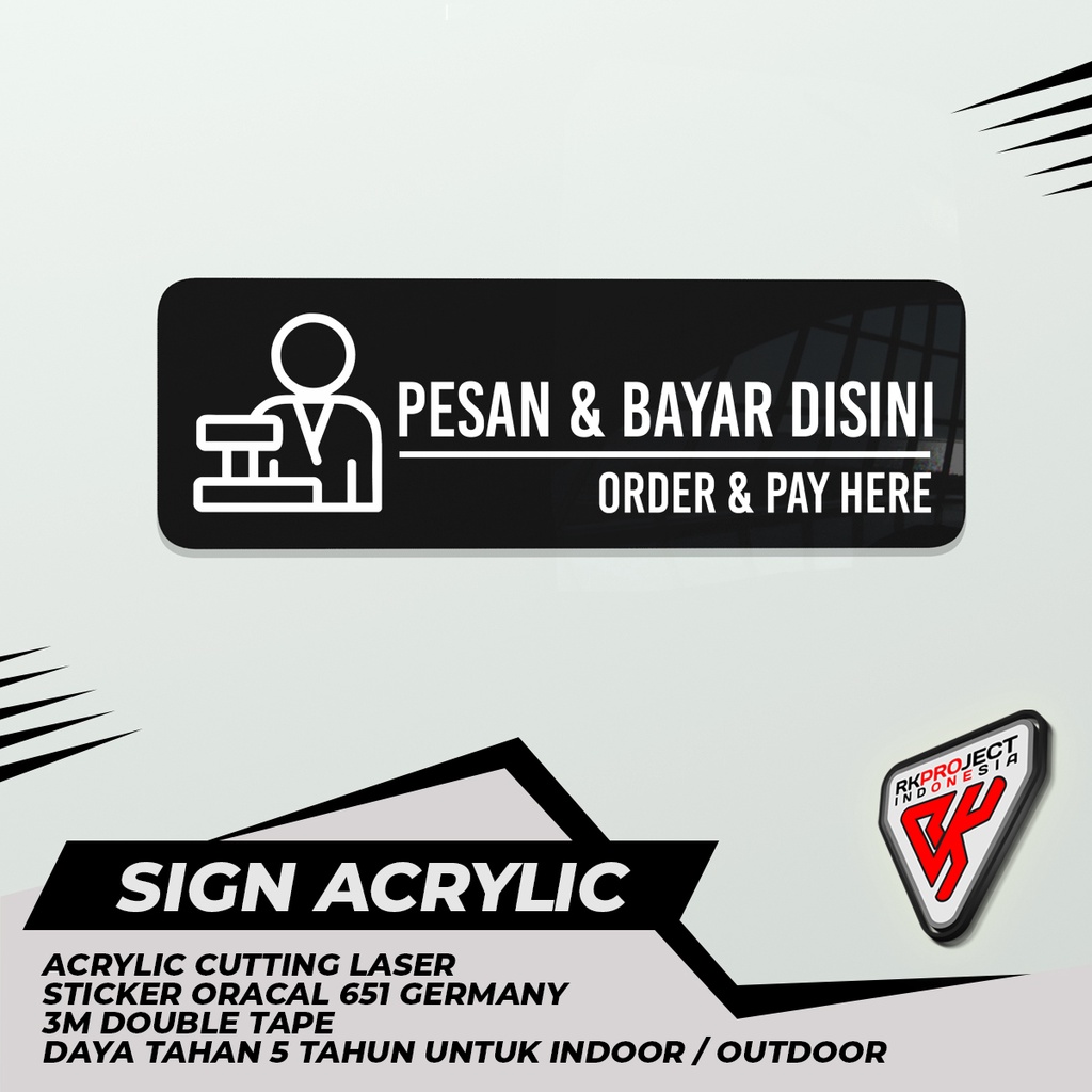 สั่งซื้อบอร์ดป้าย ACRYLIC และ PAY HERE / ORDER และ PAY HERE