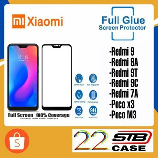 ฟิล์มกระจก เต็มจอ Xiaomi รุ่น Redmi9 Redmi9A Redmi9C Redmi9T Redmi7A PocoX3 PocoF3 PocoM3