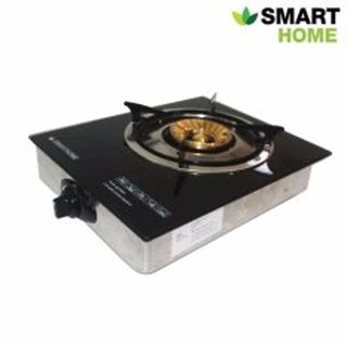 SMARTHOME เตาแก๊สหัวเดียว เตาแก๊สหัวทองเหลือง ไฟแรง ประหยัดแก๊ส แบบกระจกนิรภัย SM-GA1H-01 (สมาร์ทโฮม)