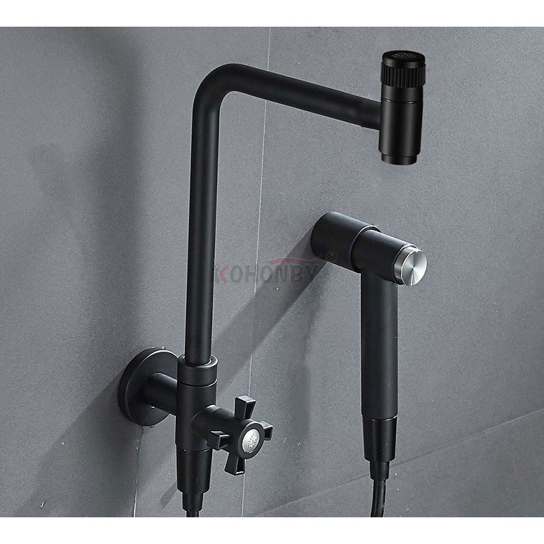 ♨304 stainless steel single cold kitchen faucet wall type single cold faucet with airbrush SK8631