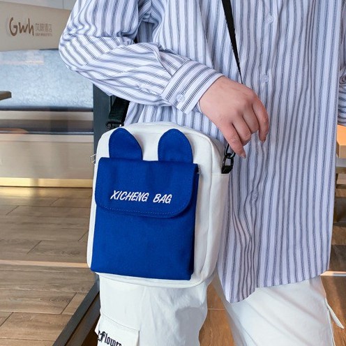 ac (B-386)bp กระเป๋าสะพายข้าง ผ้าแคนวาส  xicheng bag