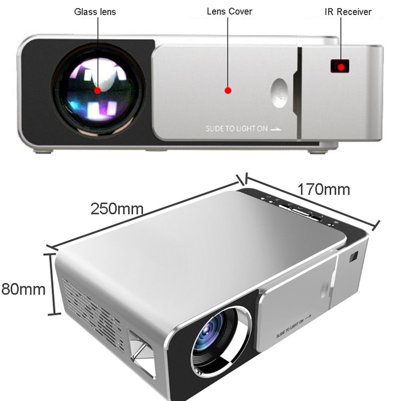 WZATCO T6 Android 10 WIFI Optional 3000lumen 720p HD Portable LED ...