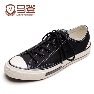 MADEN Summer 2023 New Mens Shoes Low Top Black Canvas Shoes