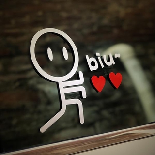 D1-d14 Love biu~ สติกเกอร์สะท้อนแสง สําหรับติดตกแต่งรถจักรยานยนต์ หนึ่งคู่