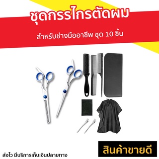 ชุดกรรไกรตัดผม สำหรับช่างมืออาชีพ ชุด 10 ชิ้น - กรรไกรตัดผมแท้ กรรไกรตัดผมคมๆ กรรไกรซอยผม กรรไกรตัดผม hair scissors