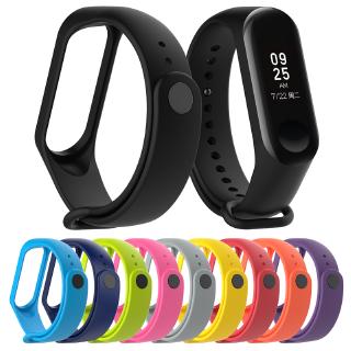 Xiaomi Mi Band สายรัดข้อมือซิลิโคน ใหม่ 3 Xiaomi 4 Xiaomi Mi Band สายรัดข้อมืออัจฉริยะ สีพื้น