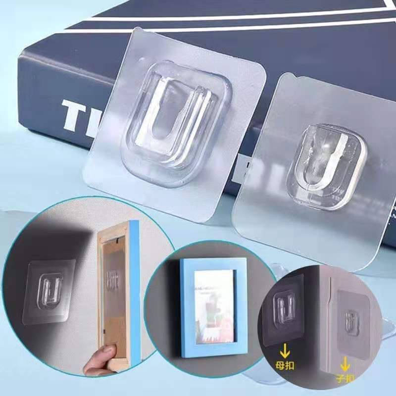 Seamless screw, No-punch Strong Adhesive Hook Screws ,Kitchen Bathroom Brackets Fixed Nail 子母扣 纳米无痕双面扣