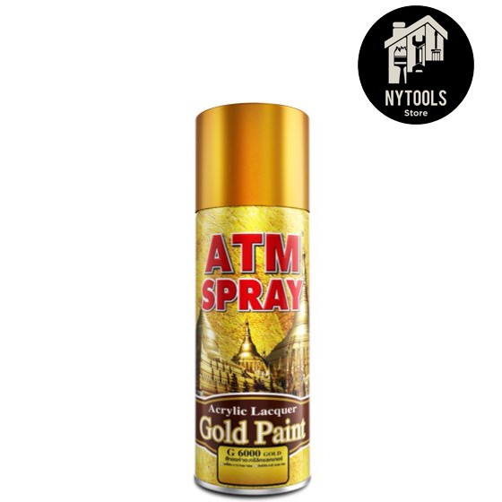 ATM สีสเปรย์อะครีลิคทองคำ สีทอง เบอร์ G6000 (ATM Spray Acrylic Lacquer Gold Paint No. G 6000)